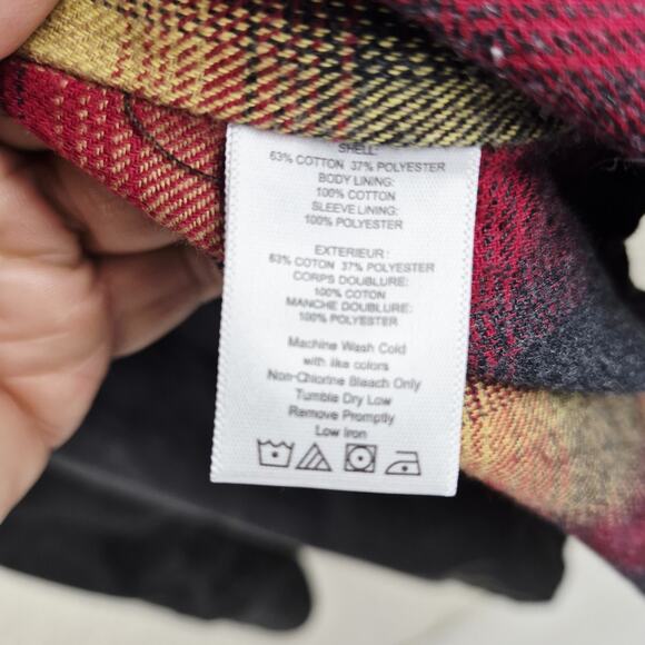 Legendary Whitetails Men XL Flannel-Lined Shirt Jacket Black Plaid Lining DEFECT - Picture 7 of 10